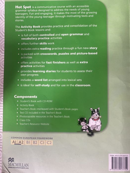 manual e livro de exercícios HOT SPOT 2 Cambridge.