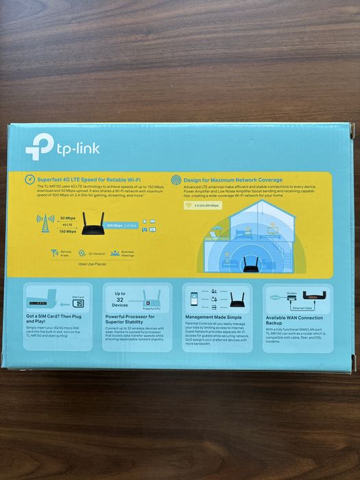 Router 4G LTE TP-Link TL-MR150 | 300 Mbps | Wi-Fi | Stan Idealny