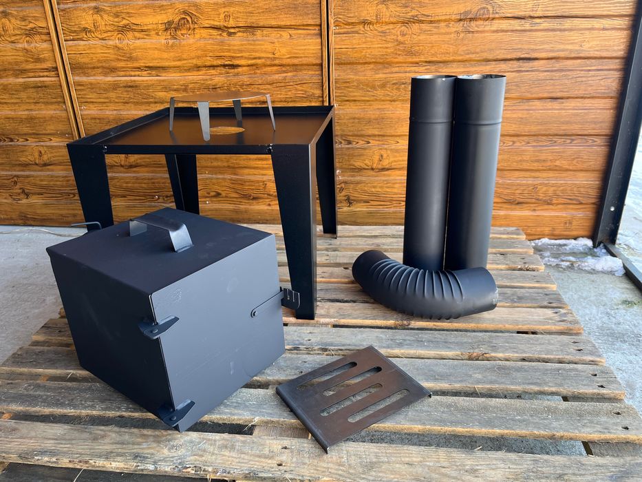 Palenisko do wędzarni Piecyk 40CM Solidny Poszerzany Stolik RURY XXL!