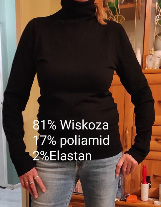 Sweter golf damski z wiskozy rozmiar S