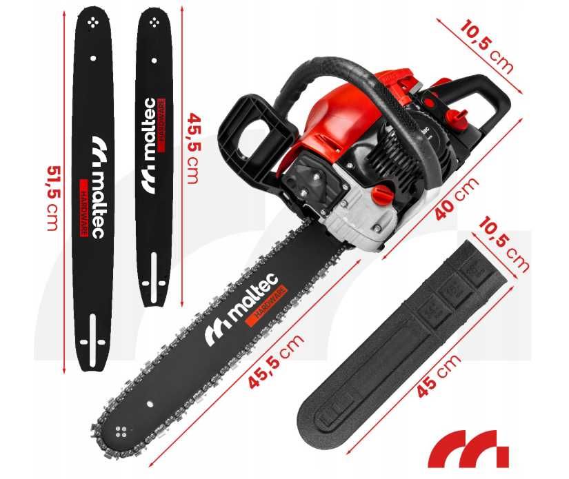 Piła łańcuchowa spalinowa pilarka prowadnice olej 5,7KM duży zestaw