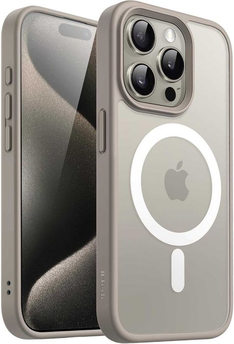 JETech Magnetyczna Etui plecki dla Apple iPhone 15 Pro Max 6,7 cala tytan
