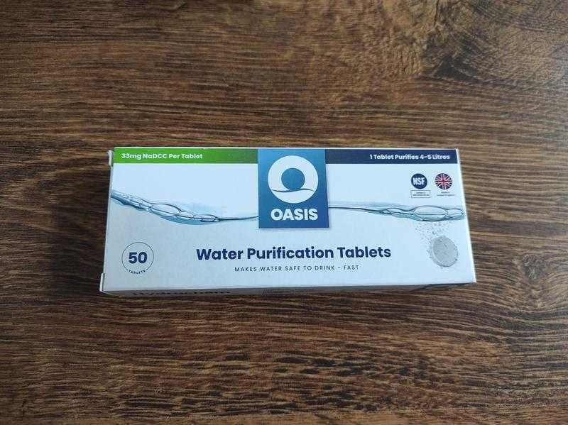 Таблетки для очищення та дезинфекції води Oasis, 50 таблеток в уп.