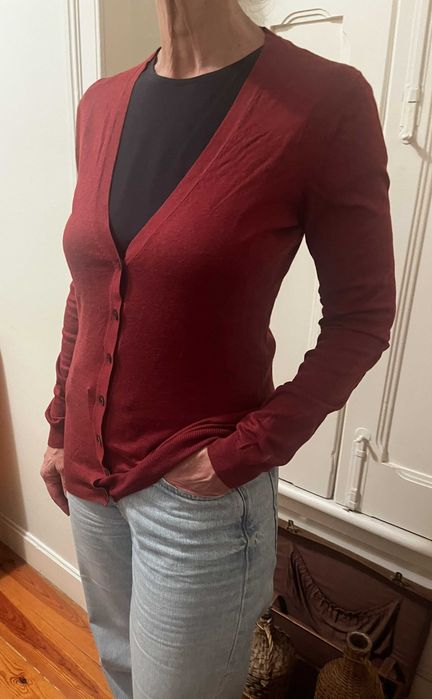 Cardigan bordeaux Massimo Dutti