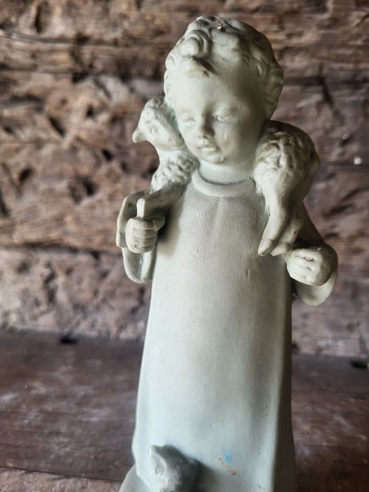 Vintage figurka z porcelany Pan Jezus Dobry Pasterz