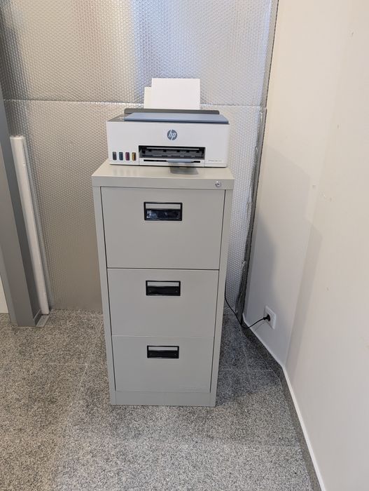 Armário de Arquivo em Aço - Cinzento Claro