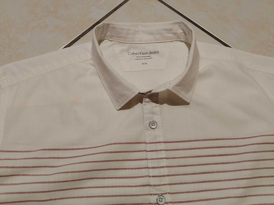 CALVIN KLEIN USA - NOWA! z LOGO Koszula Męska krótki rękaw rozmiar L