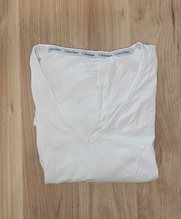Koszulka t-shirt bawełniany Calvin Klein biały M (medium)