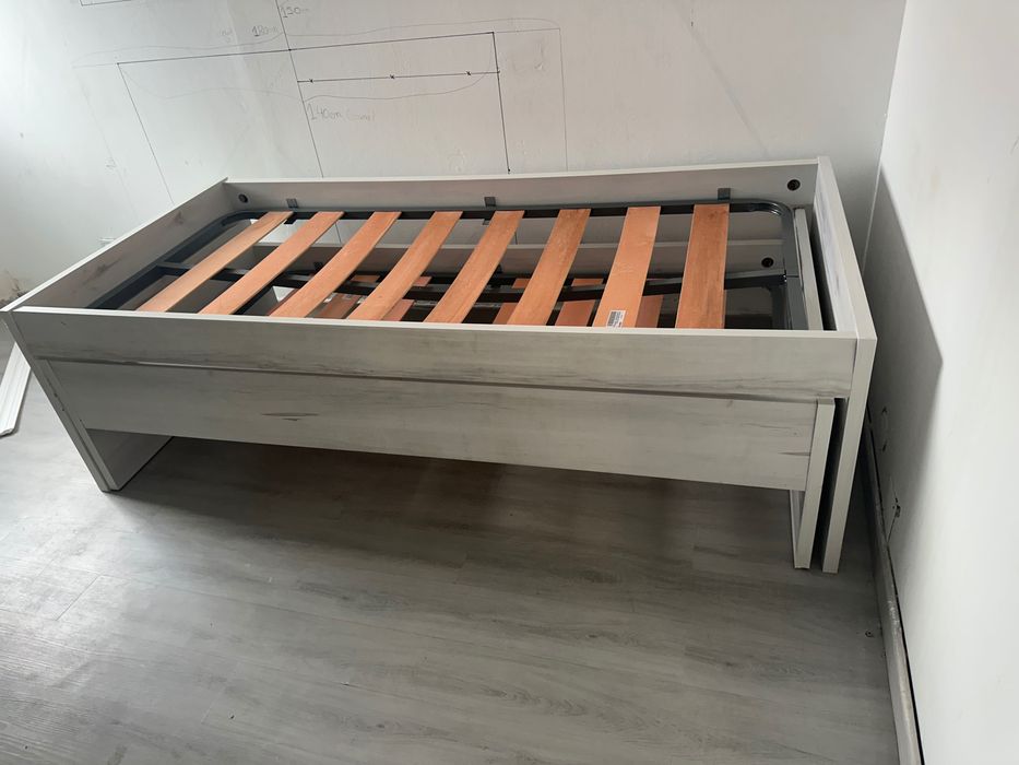 Cama Compacta 90x190 estilo Conforama Mood – com 2 gavetões