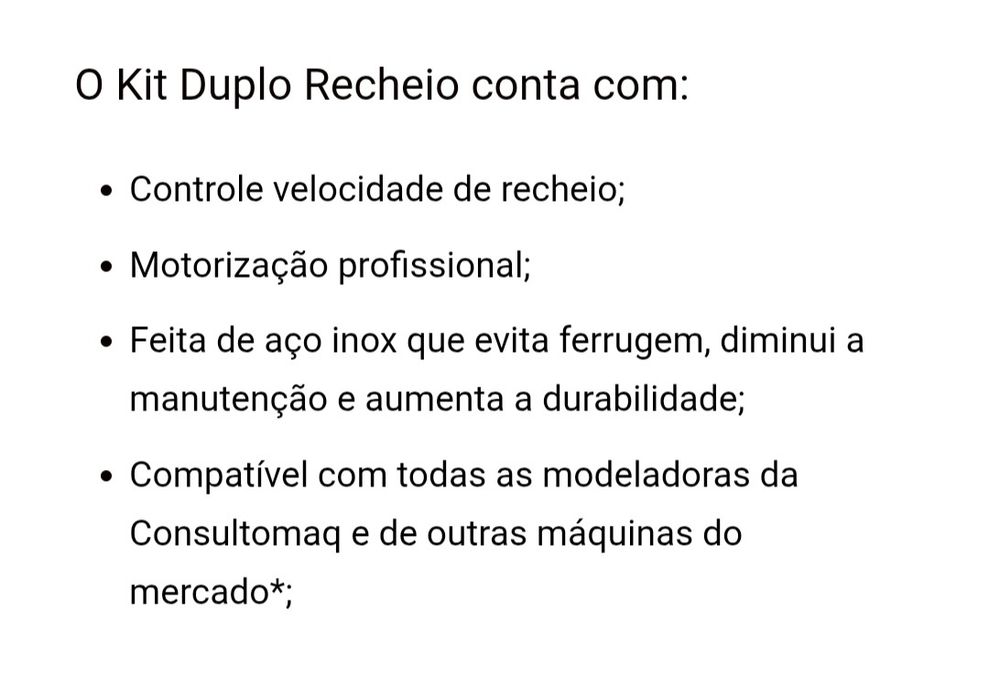 BAIXA DE PREÇO - Máquina de Duplo Recheio da Consultomaq