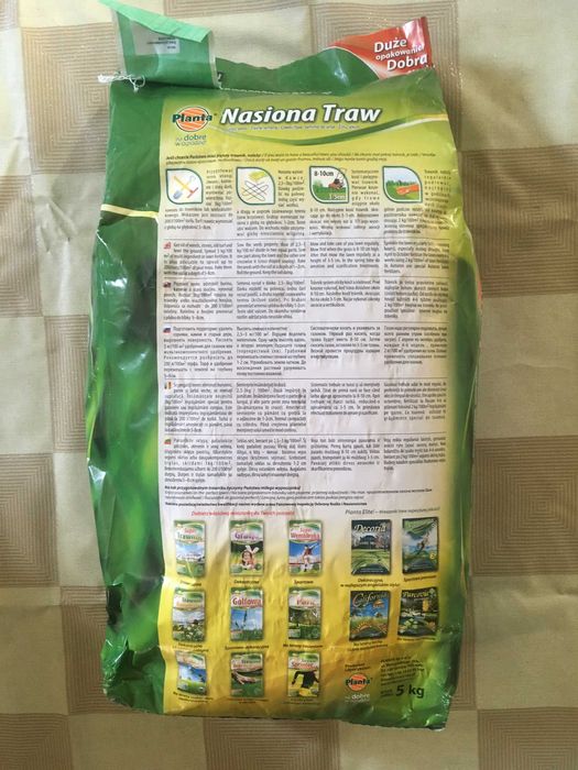 Trawa nasiona Planta 5 kg Trawnik wolno rosnący 200 m kw.