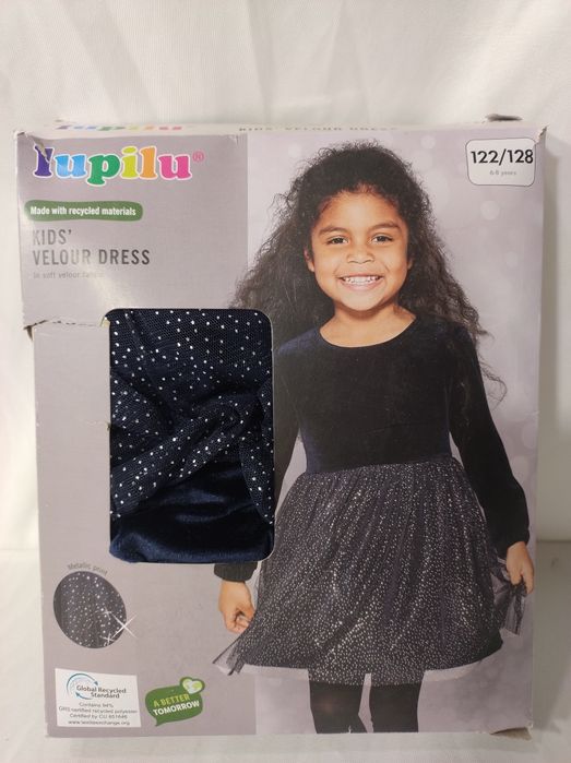 Welurowa sukienka dziecięca 122/128