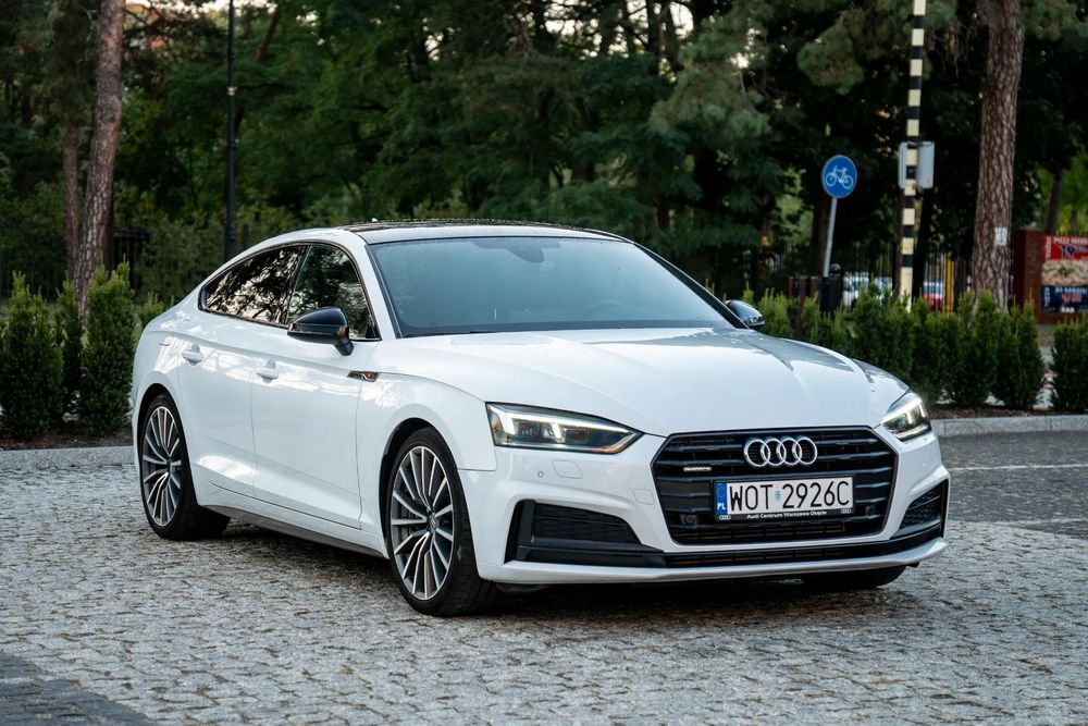 Audi A5 Sportback Full opcja | ASO | Polski salon | 1. właściciel | Quattro | Skóry