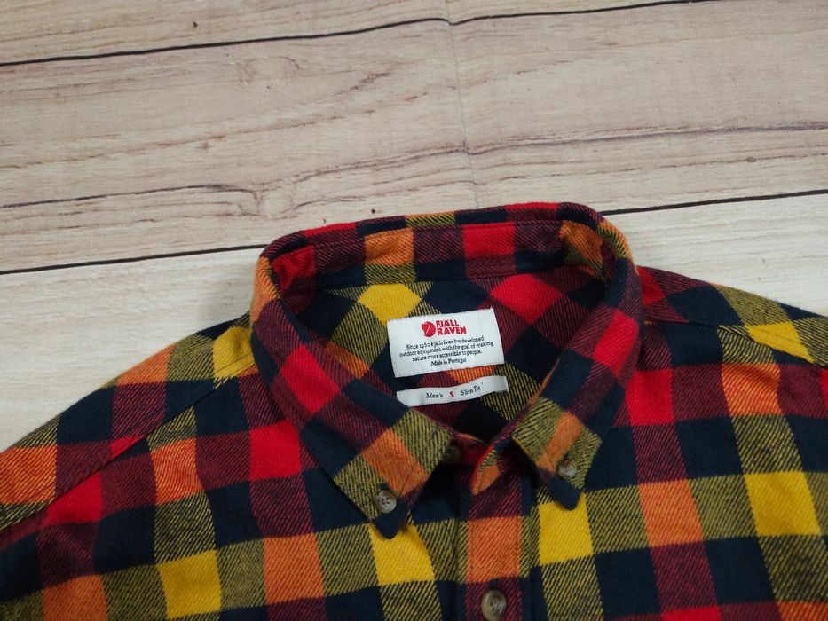 FJALLRAVEN Skog Shirt Koszula w Kratkę Męska Logo r. S