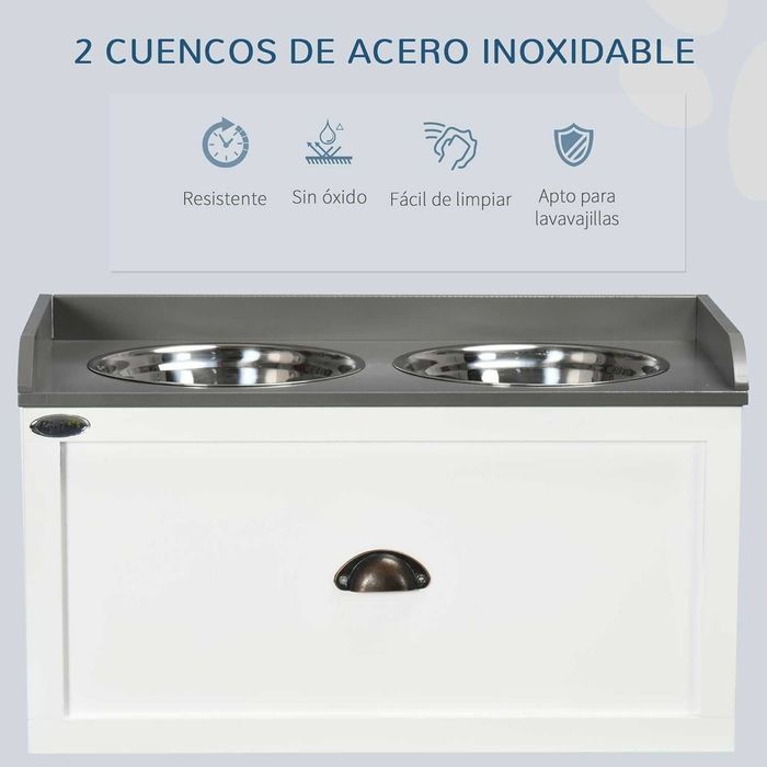 ENVIO GRÁTIS - Alimentador Elevado para cão com 2 tigelas INOX 2L