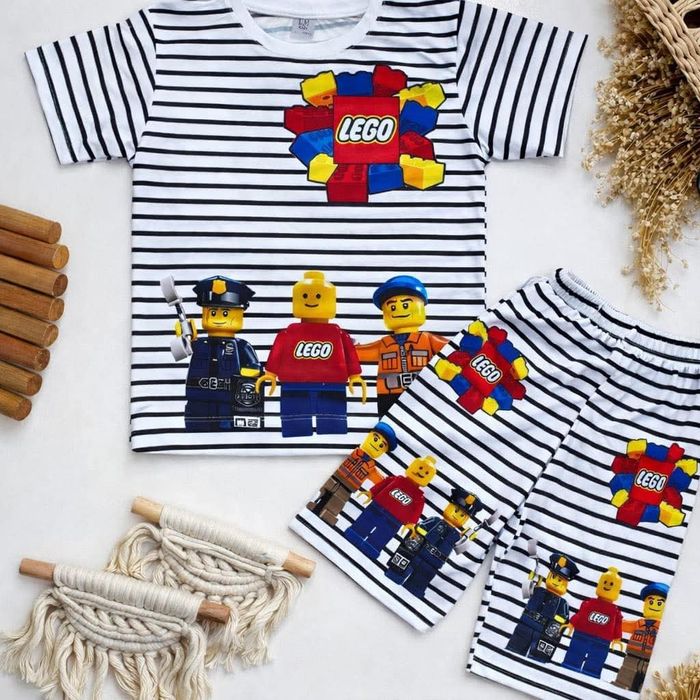 Komplet chłopięcy lego tshirt + spodenki 104/110
