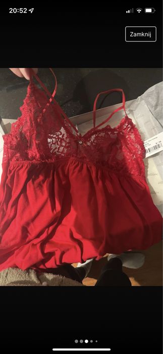 Koszulka nocna donna lulu czerwona s 36