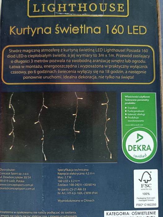 kurtyna świetlna LED