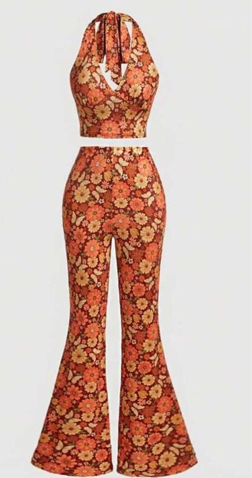 Ретро жіночий костюм штани та топ