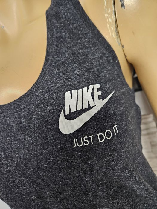 Top / T-shirt Nike szary na ramiączkach rozmiar S sportowy
