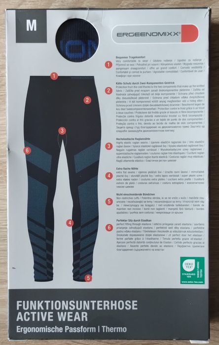 Zestaw termo koszulka+getry niebieski M