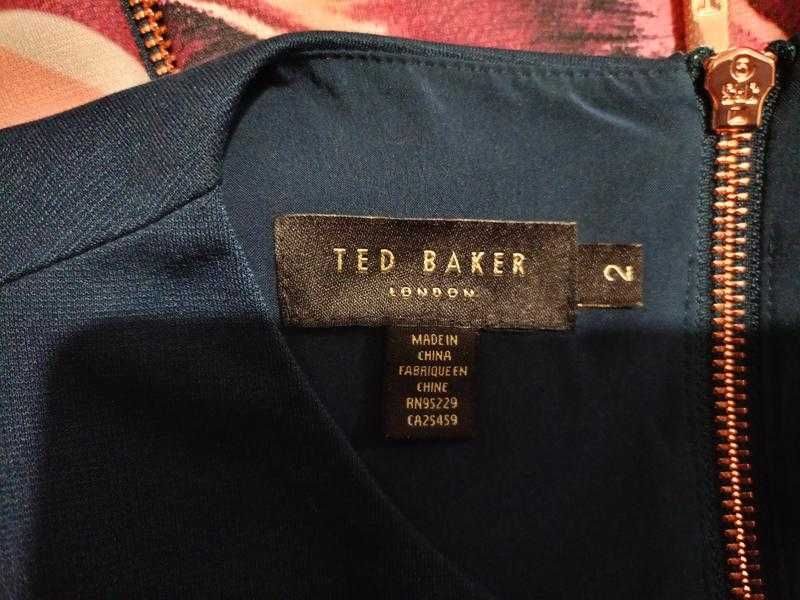 Платье-футляр миди с цветочным принтом и поясом Ted Baker размер 2