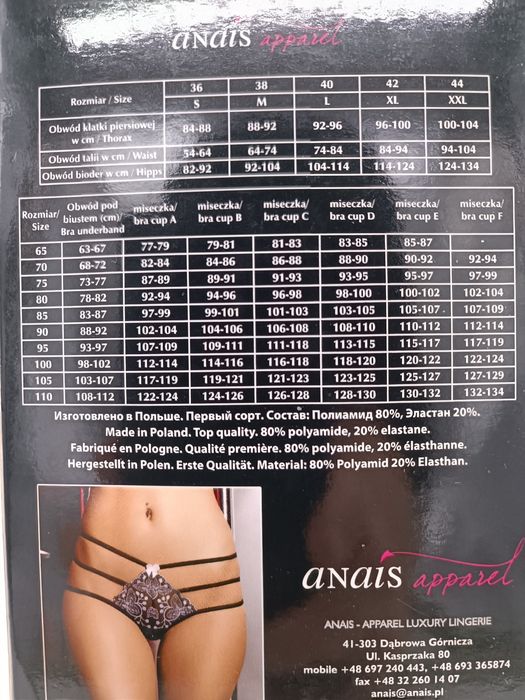 Sexy koronkowe majteczki szorty stringi Anais Chantal nowe rozm. M
