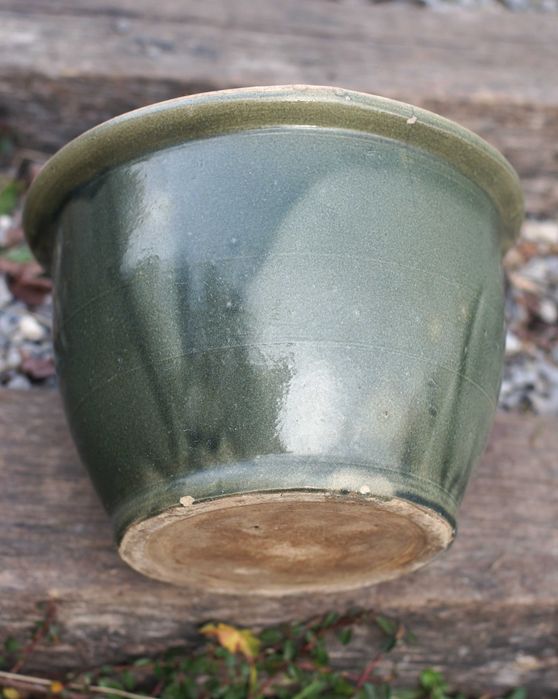 donica ceramiczna szkliwiona zielona duża