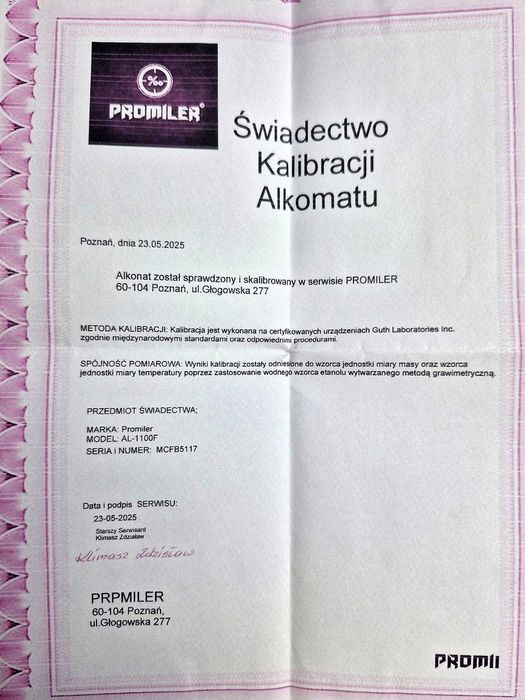 Alkomat Promiler AL-1100F