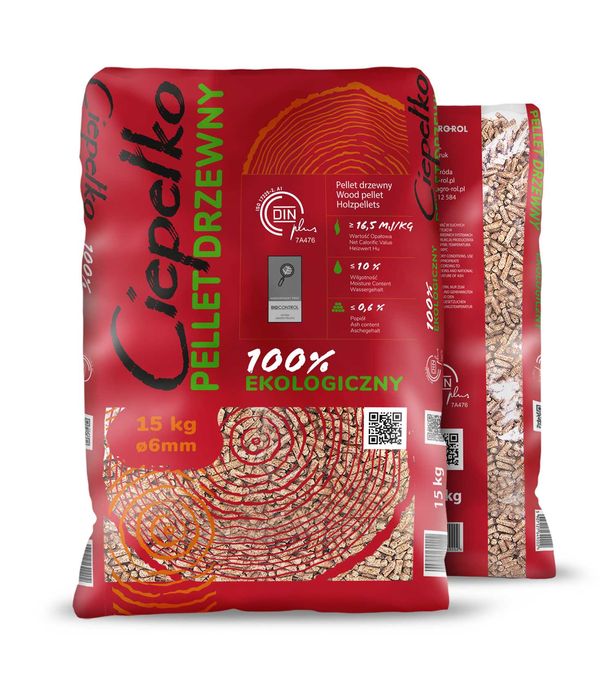 Pellet CIEPEŁKO pellet drzewny sosnowy 6mm DIN Plus