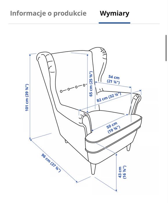 Fotel uszak IKEA Strandmon