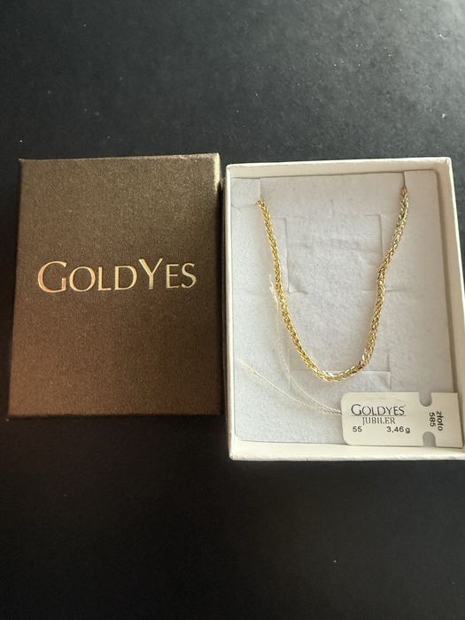 Złoty łancuszek próba 585 diamentowany lisi ogon