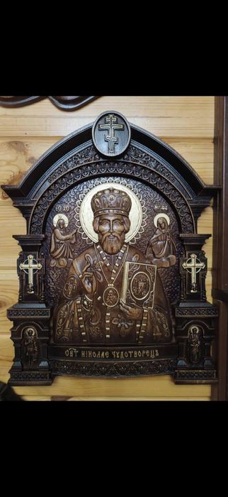 Ікона "Архангел Михаїл", різьблена картина, інші