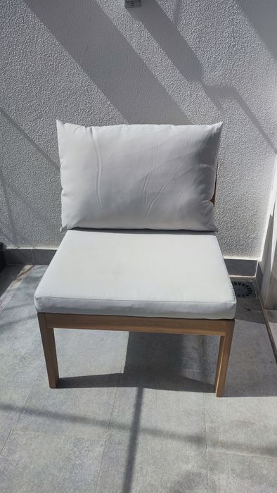 Sofá modular de jardim em acácia