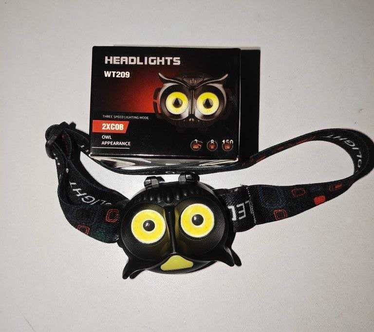 Ліхтар налобний Liitokala у формі сови, фонарик