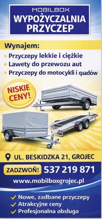 Wynajem przyczep