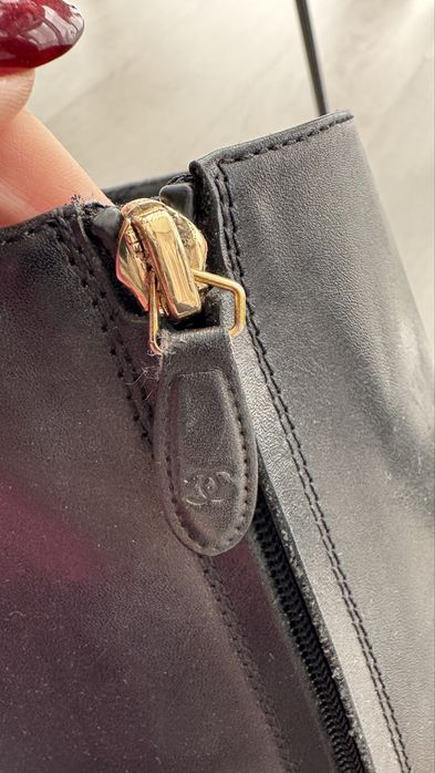 Сапоги chanel кожанные