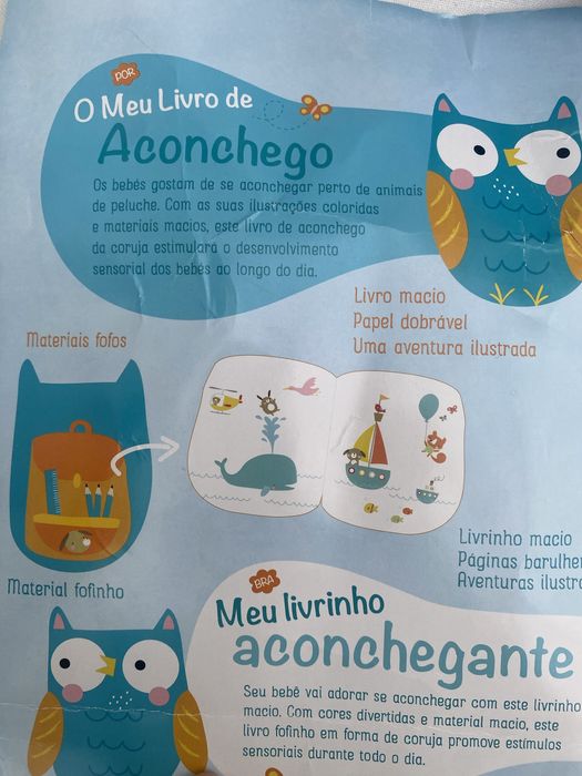 Peluche livro abracavel mocho Hugable toy book