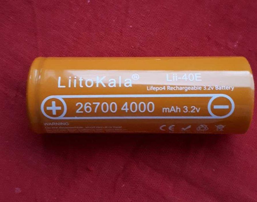 Аккумуляторная батарея LiitoKala, 3,2v, 26700mAh, lifepo4, 10 А НОВАЯ
