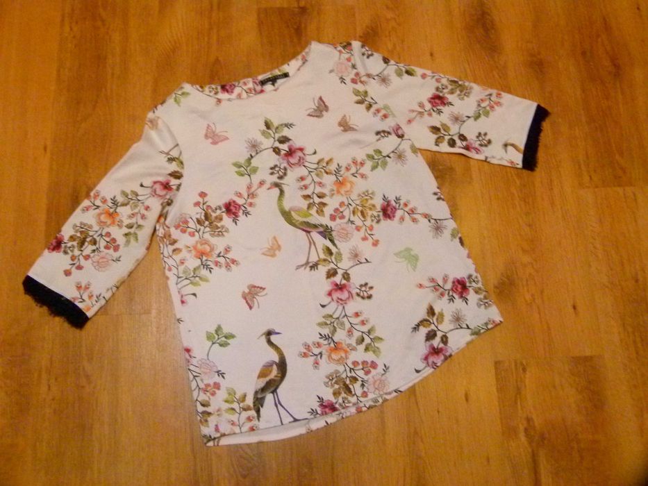 Top Secret bluzka damska kremowa kwiaty pawie rozm 40 L