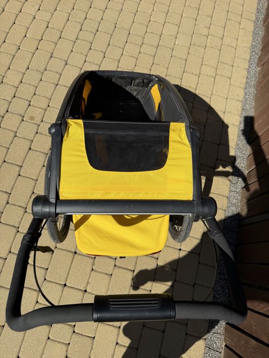THULE Chariot Sport 1 - przyczepka rowerowa, wózek do roweru 2w1 | Yellow on Black