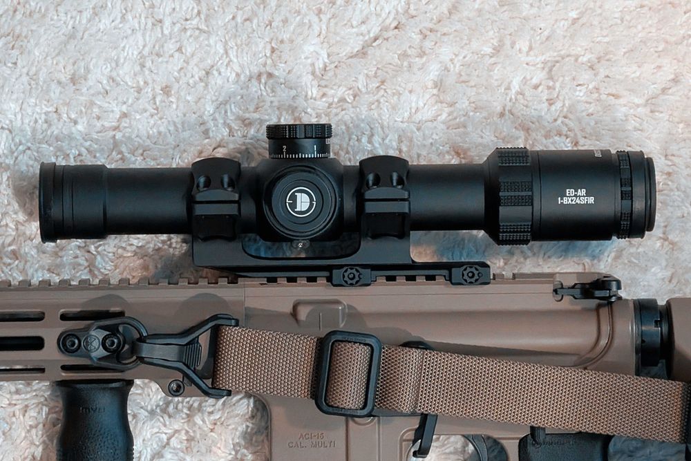 Приціл Discovery Optics ED-AR 1-8x24 SFIR FFP + Моноблок Leapers