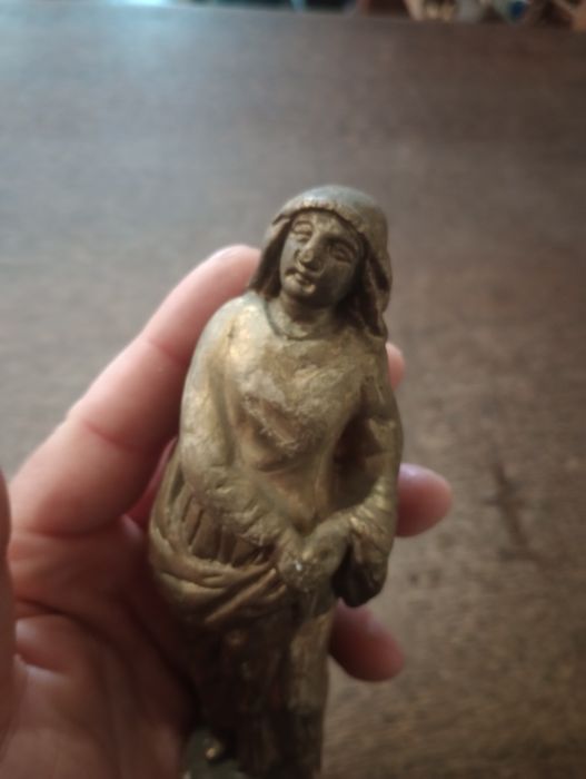 Piękna Stara figurka Święta gipsowa