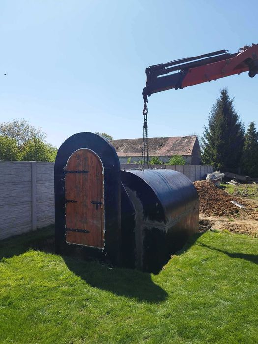 Betonowa piwniczka ogrodowa bunkier ziemianka spiżarka piwnica kanał
