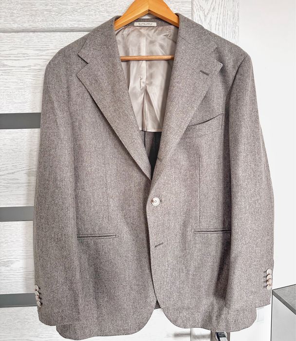 Suitsupply чоловічий піджак блейзер вовна коричневий бежевий L 52