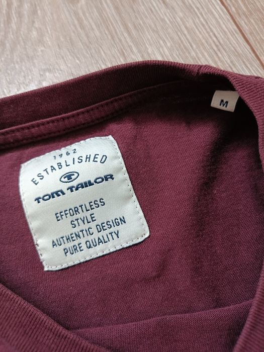 Tom Tailor koszulka bordowa M bawełniana