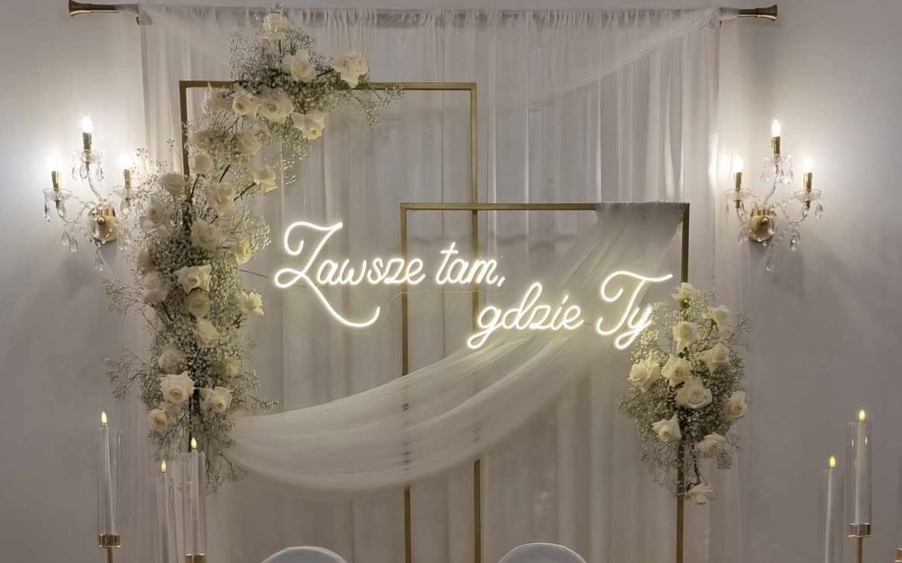 Napis led Żona Mąż z sercem ledon neon ślub wesele