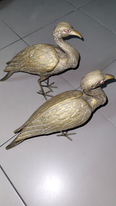 Aves  em bronze  decoração