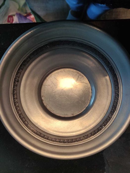 Conj. de Cafeteiras com Prato em Estanho Puro 97% - "ESTANHOS LOURO"