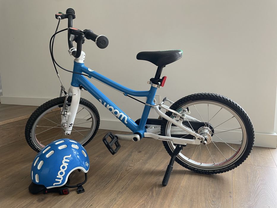 Rowerek WOOM 3 plus stopka i kask S niebieski Katowice Brynów-cz. Wsch ...